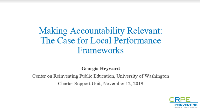 Local School Performance Frameworks in the Age of ESSA and Multiple Authorizers