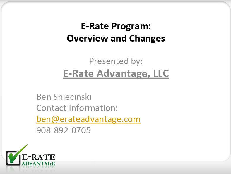 E-Rate Overview and Updates for 2020-21