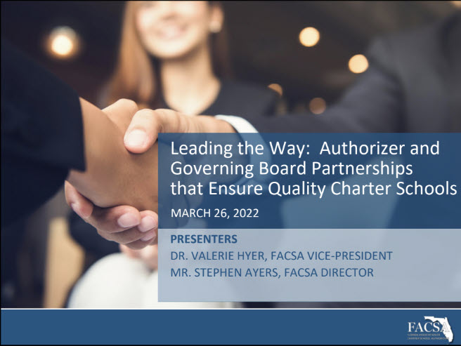 Authorizer and Governing Board Partnerships that Ensure Quality Charter Schools